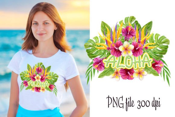Aloha Hawaiian Flowers. Tropical Art PNG: A Practical Asset for Creative Workflows