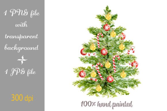 Christmas Tree Watercolor Spruce PNG JPG: A Hand-Painted Holiday Essential