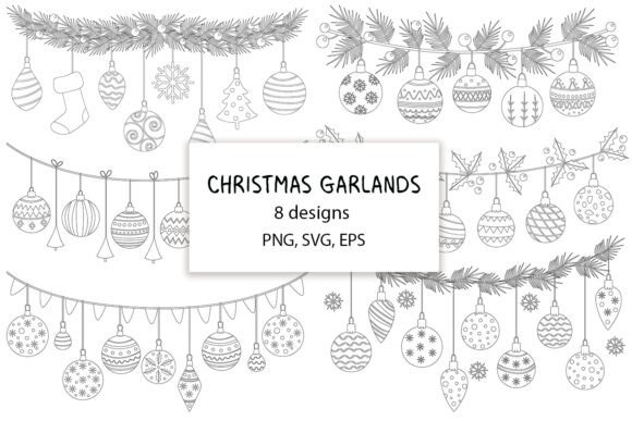 Elevating Holiday Creativity with the Christmas Garland Doodle Collection