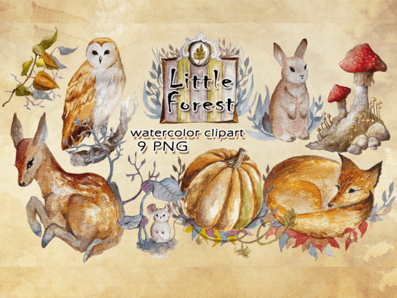Forest Animals: Integrating Hand-Painted Watercolor Elements into Creative Workflows