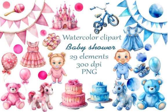 Transforming Celebrations with Watercolor Clipart Baby Shower PNG Assets