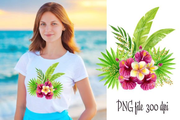 Tropical Flowers PNG. Hawaiian Bouquet.
