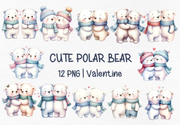Unleashing Creativity with Valentines Polar Bear Couple PNG Assets for Modern Designers