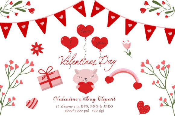 Valentine's Day Clipart: Vector EPS & PNG Assets
