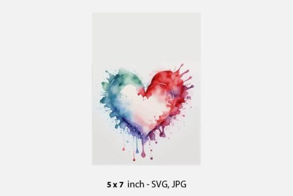 VALENTINES CARD, LOVE, Watercolor Heart: A Practical Guide to Digital Art Assets