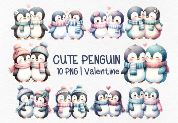 Valentines Penguin, Couple Penguins PNG