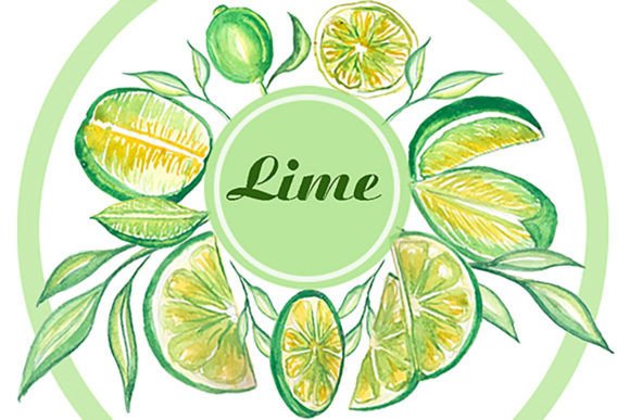 Watercolor Lime Clipart PNG for Design