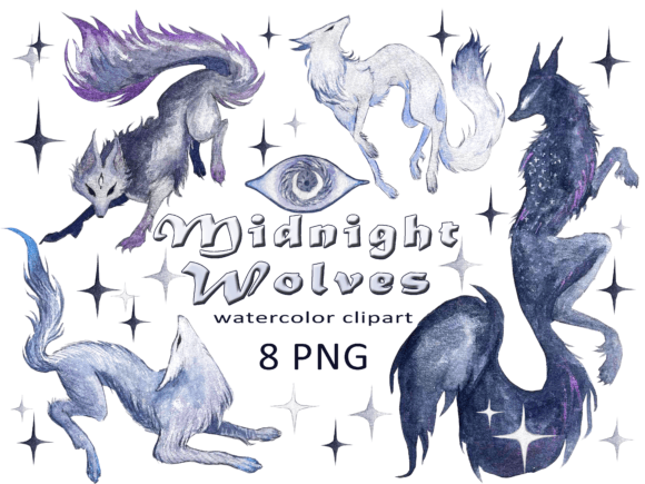 Watercolor Wolf Clipart, Moon, Png: Elevating Your Creative Projects